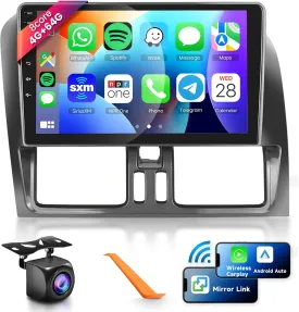 8 CORE 4G 64G Car Radio Stereo for Volvo XC60 2008-2013, Wireless CarPlay/Android Auto 9 Inch 1280 * 720P IPS Touch Screen Android 13 GPS WiFi Bluetooth 32-Band DSP HD Backup Camera