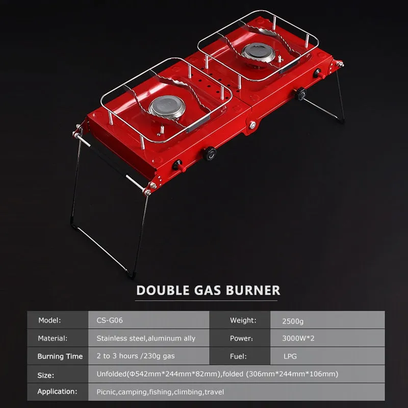 Double Burner Portable Camping Stove