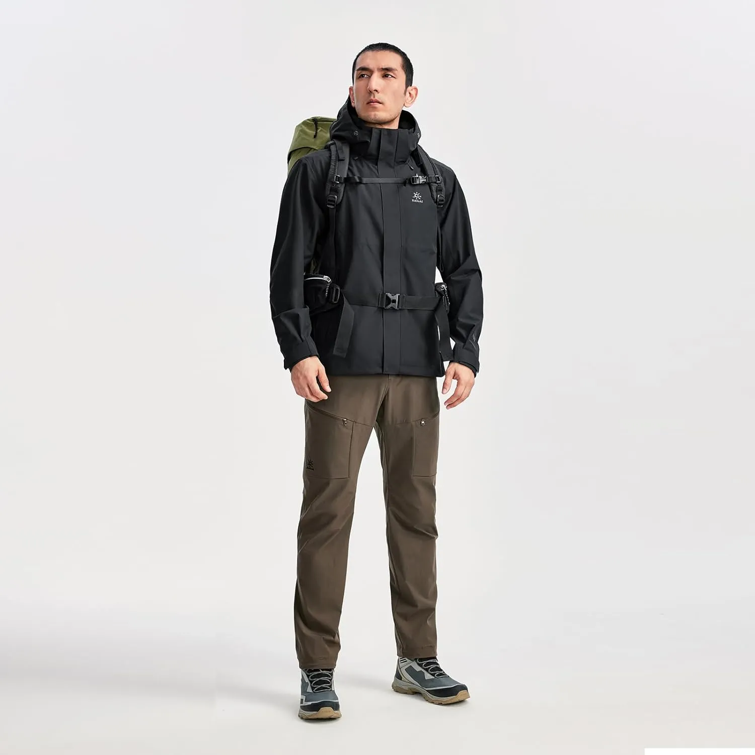 KAILAS Men's Lightweight Waterproof Hooded Rain Jacket Outdoor Raincoat Shell Jacket for Hiking Travel