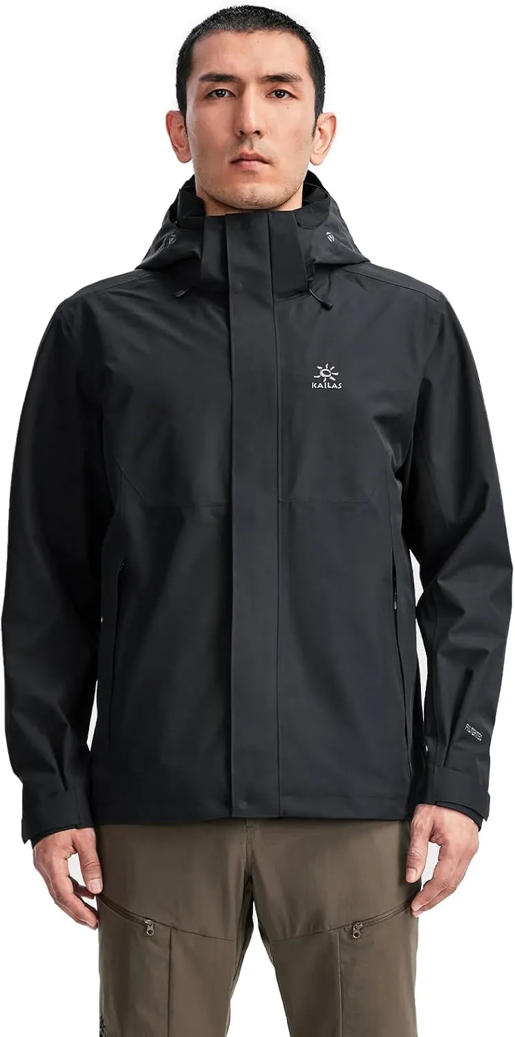 KAILAS Men's Lightweight Waterproof Hooded Rain Jacket Outdoor Raincoat Shell Jacket for Hiking Travel