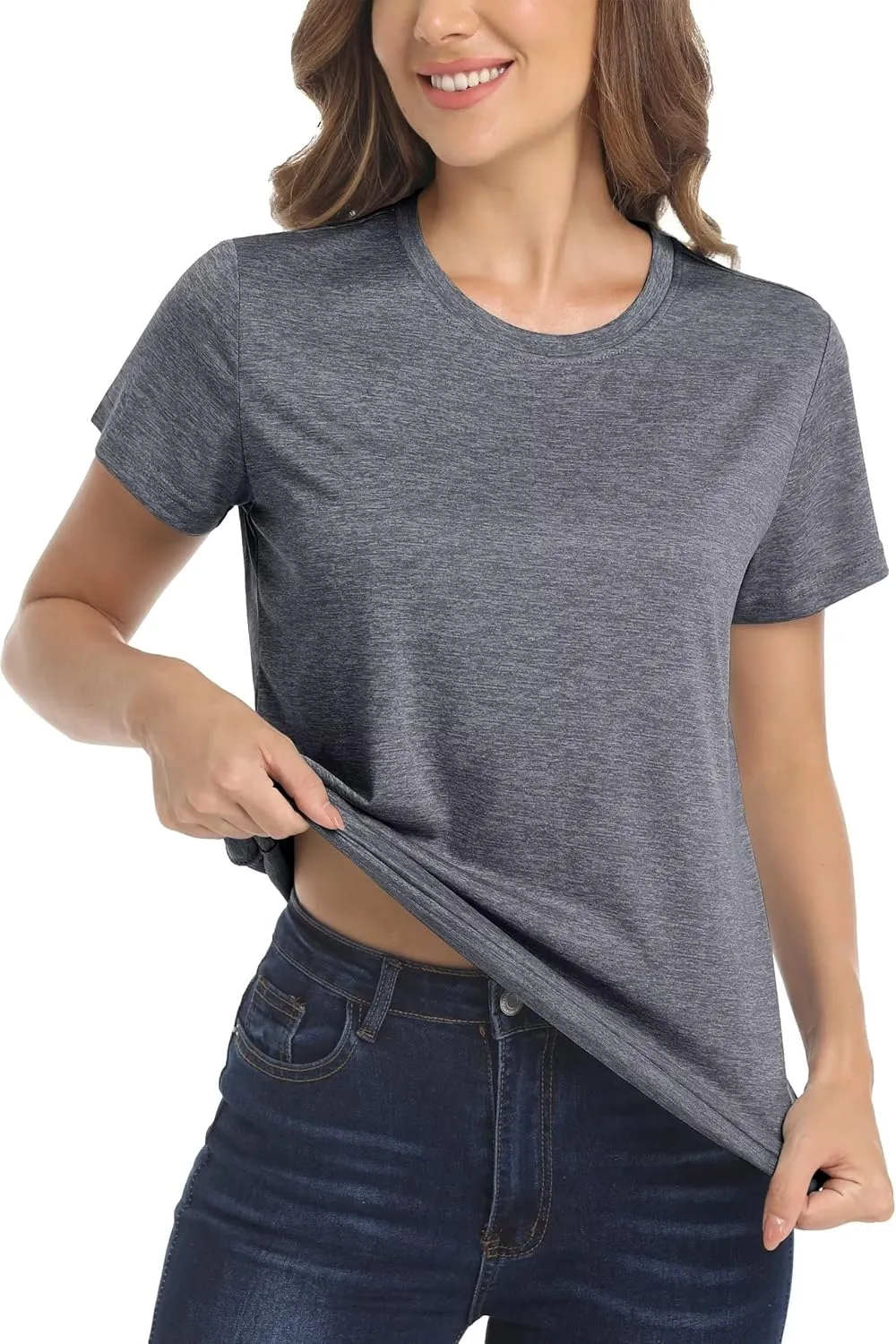 MAGCOMSEN Women's Short Sleeve Quick Dry T-Shirts Wicking Moisture Workout Athletic Running Shirts