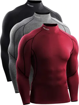 NELEUS Men's 3 Pack Athletic Compression Shirt Running Shirts