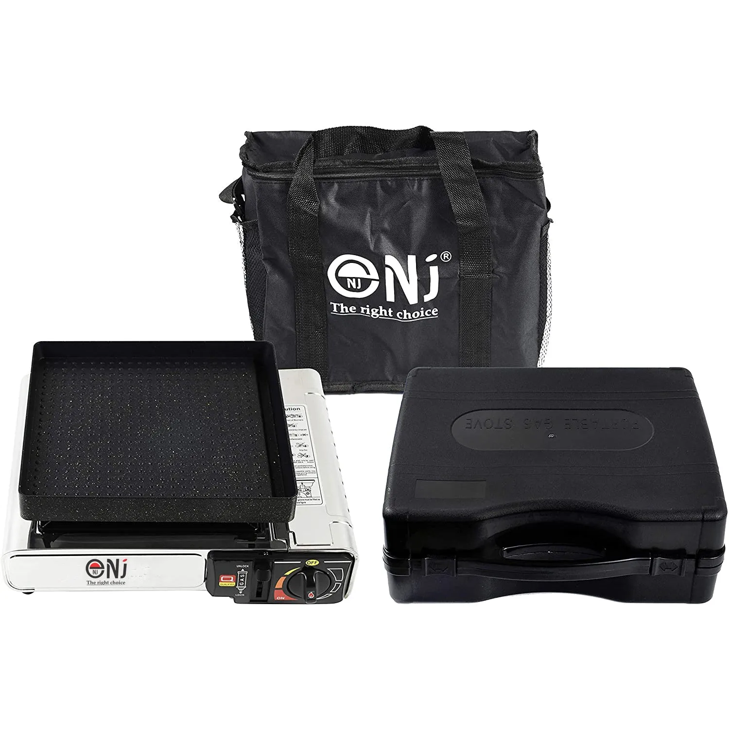 NJ-500 GRILL Portable Camping Gas Stove Single Burner Stainless Steel Grill Plate Outdoor