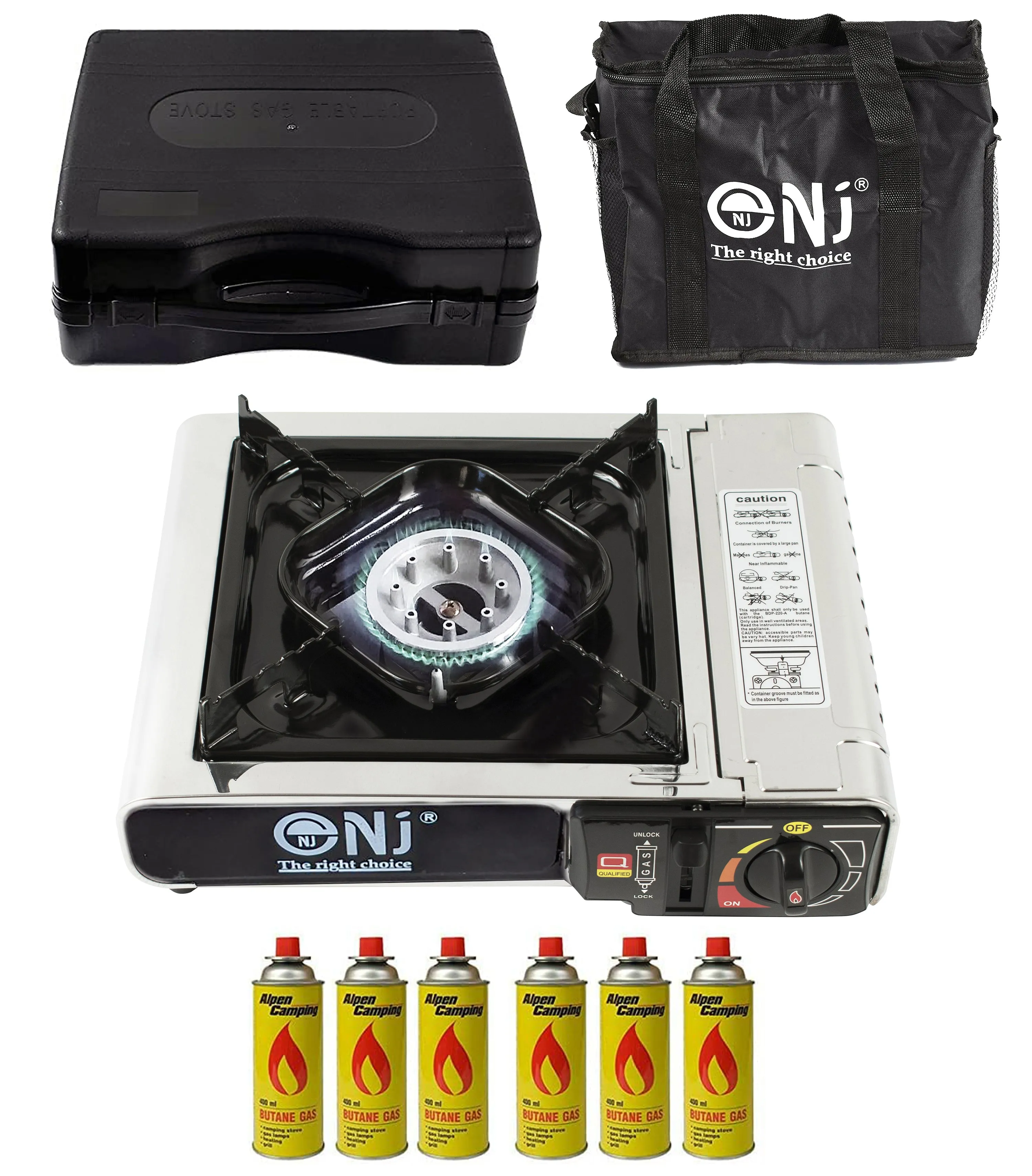 NJ-500 Portable Camping Gas Stove Single Burner Stainless Steel Outdoor