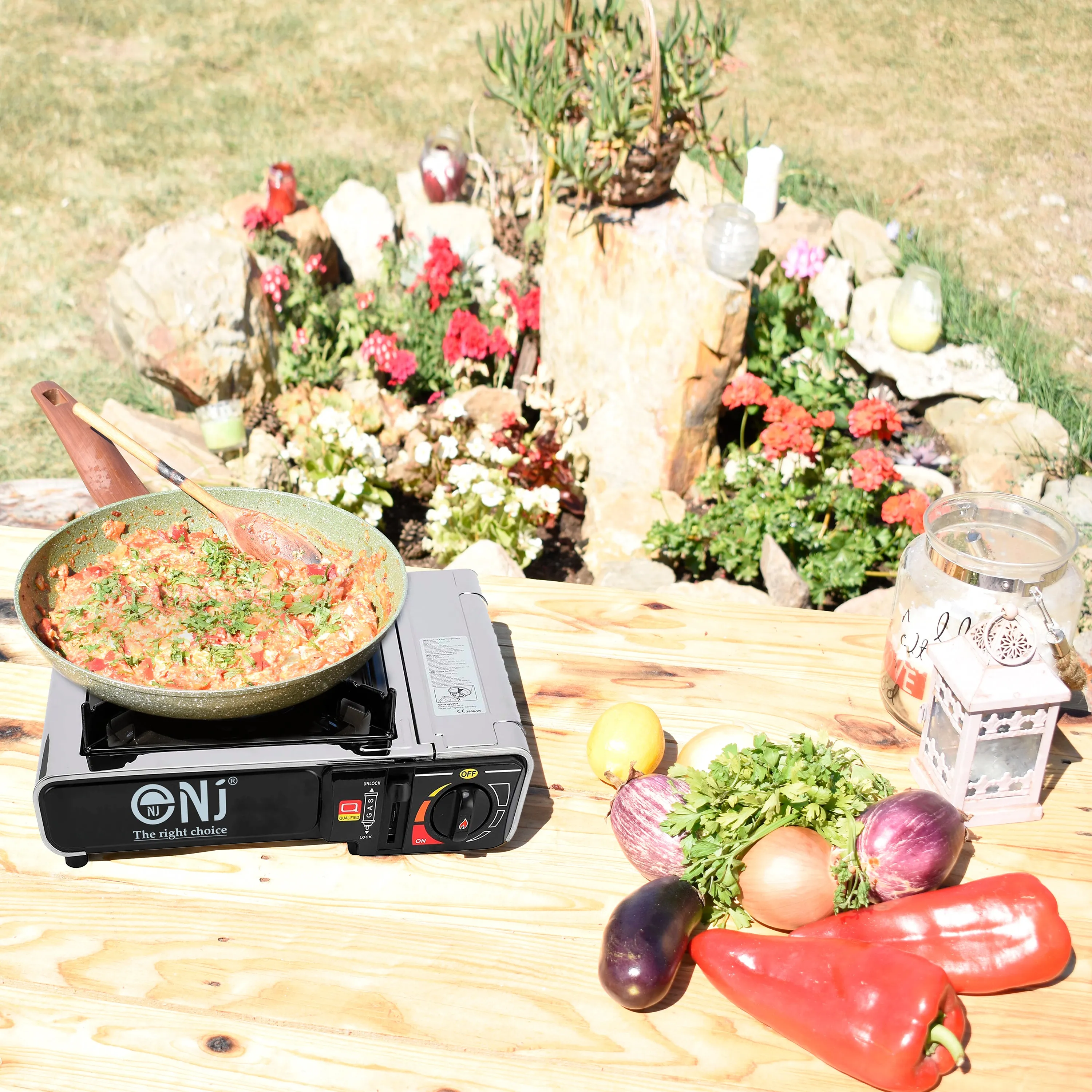 NJ-500 Portable Camping Gas Stove Single Burner Stainless Steel Outdoor