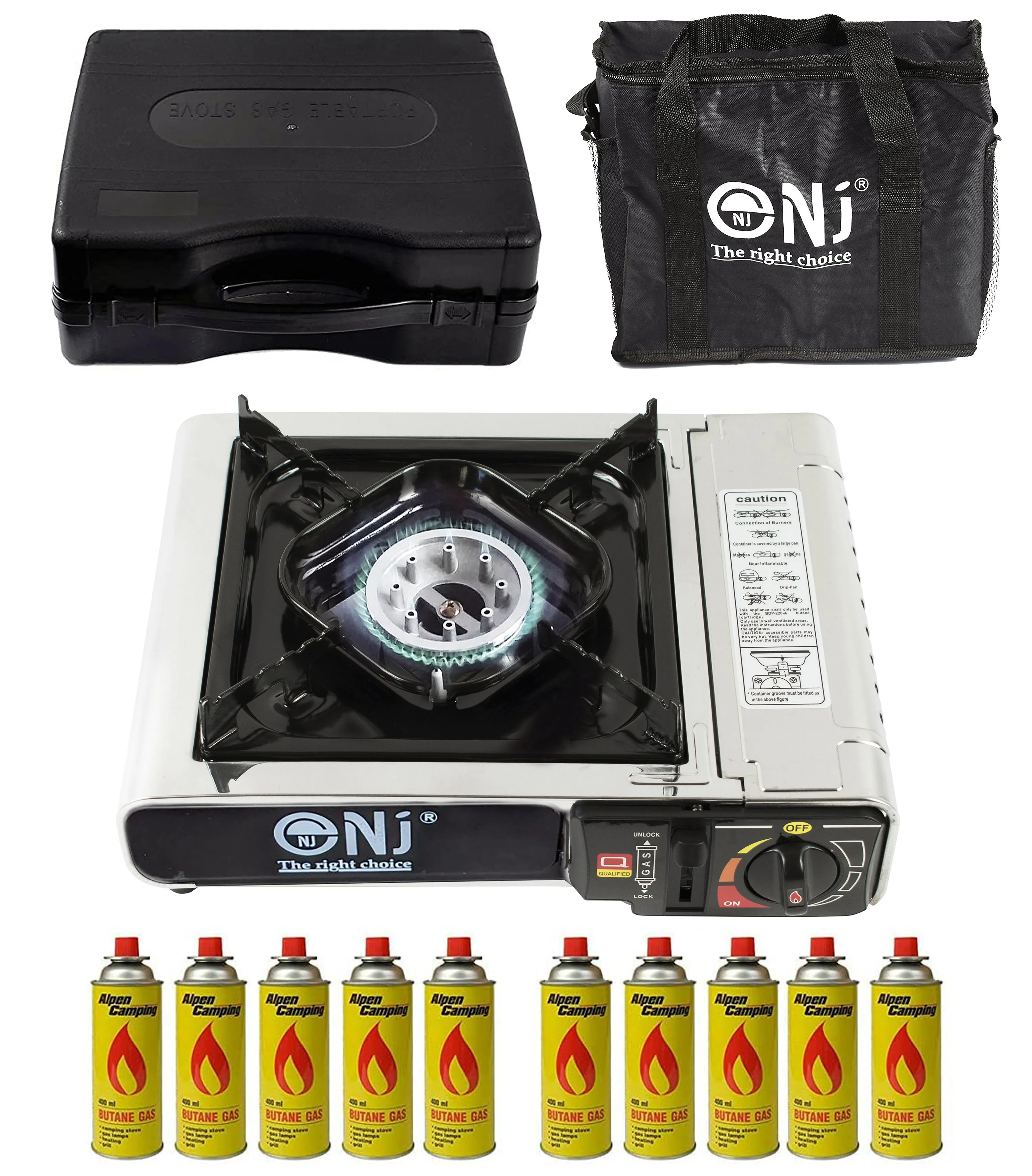 NJ-500 Portable Camping Gas Stove Single Burner Stainless Steel Outdoor