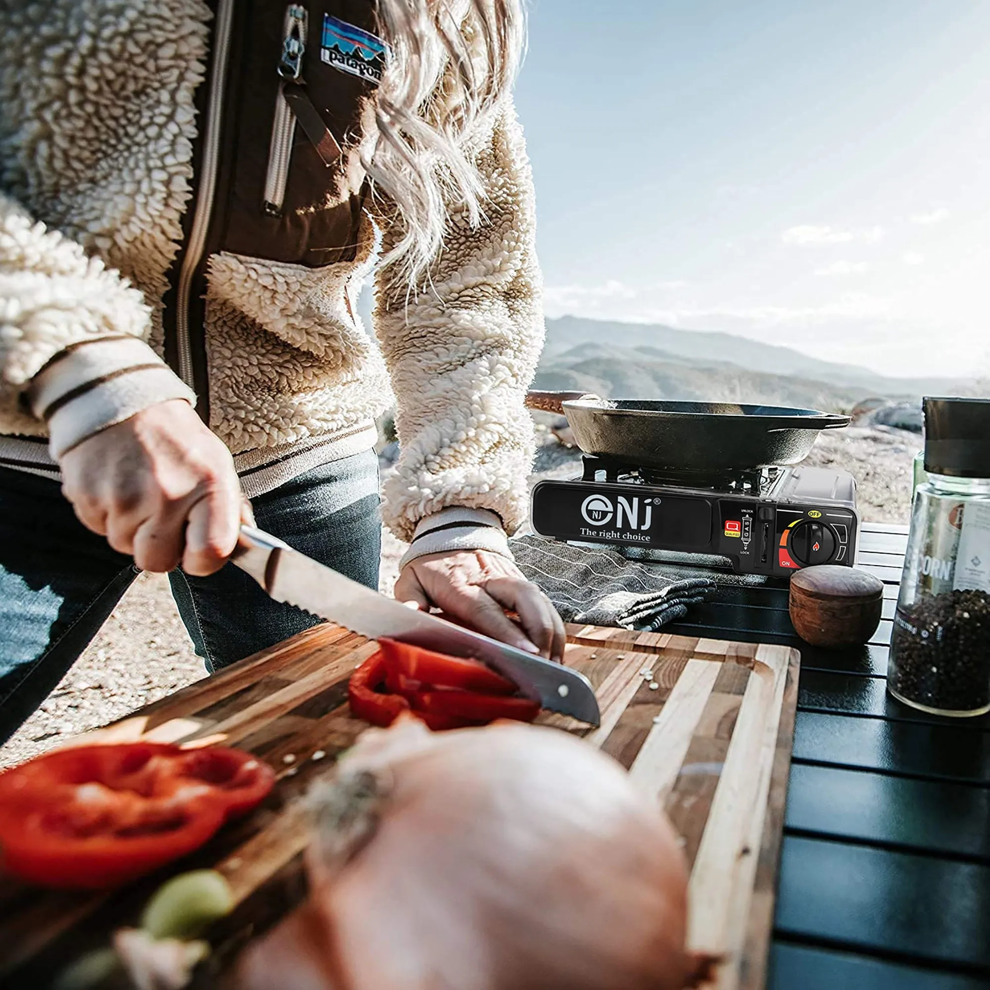 NJ-500 Portable Camping Gas Stove Single Burner Stainless Steel Outdoor