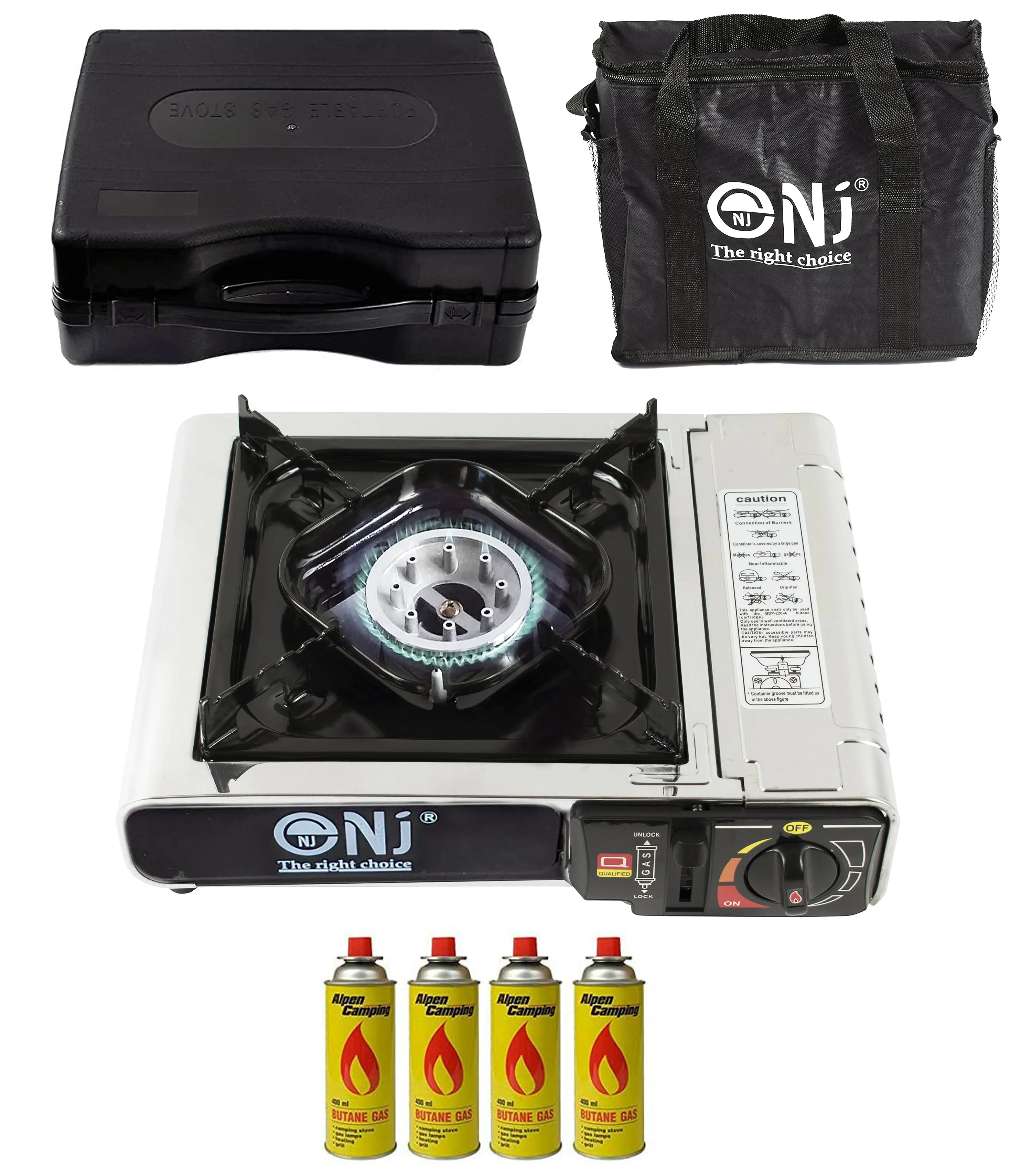 NJ-500 Portable Camping Gas Stove Single Burner Stainless Steel Outdoor