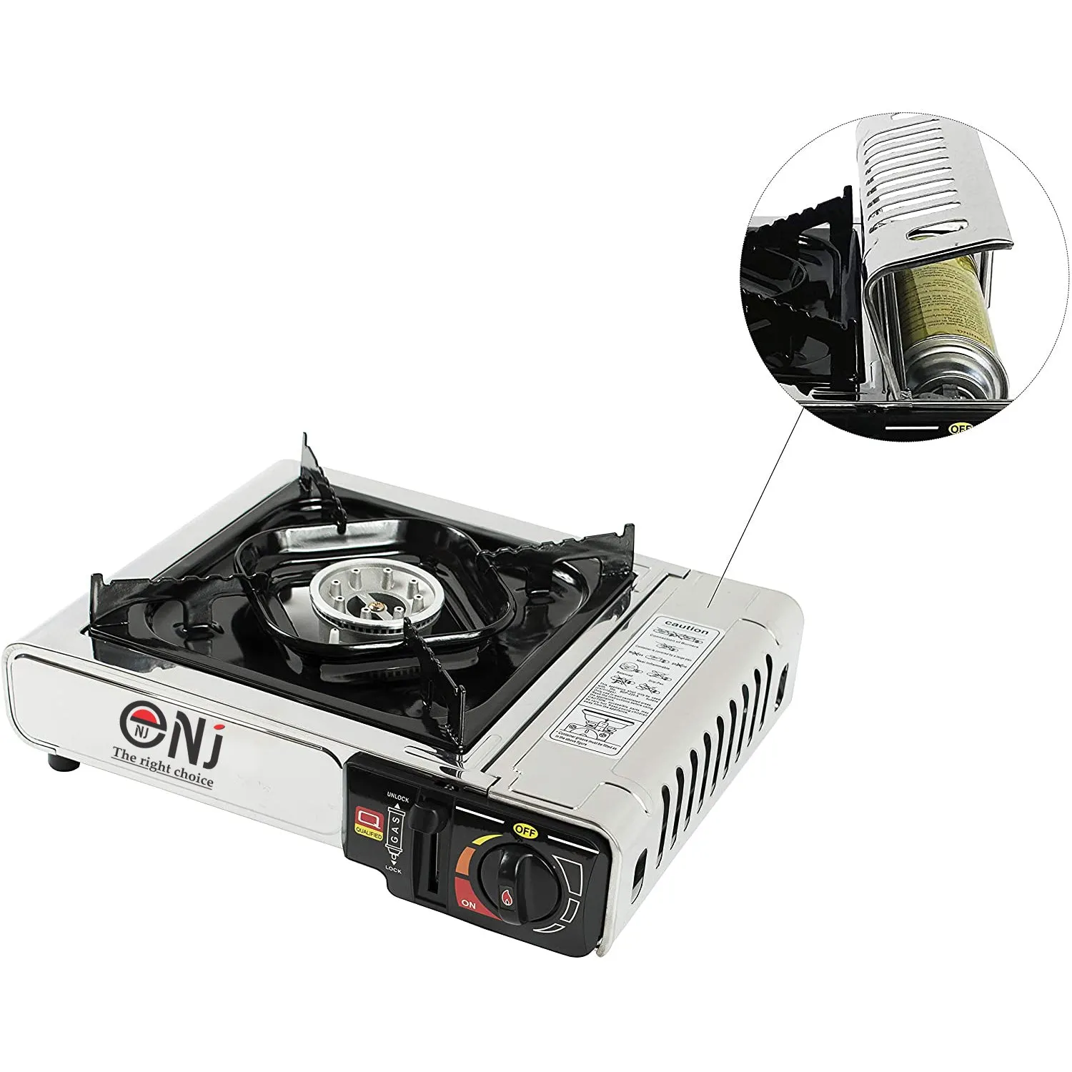NJ-500 Portable Camping Gas Stove Single Burner Stainless Steel Outdoor
