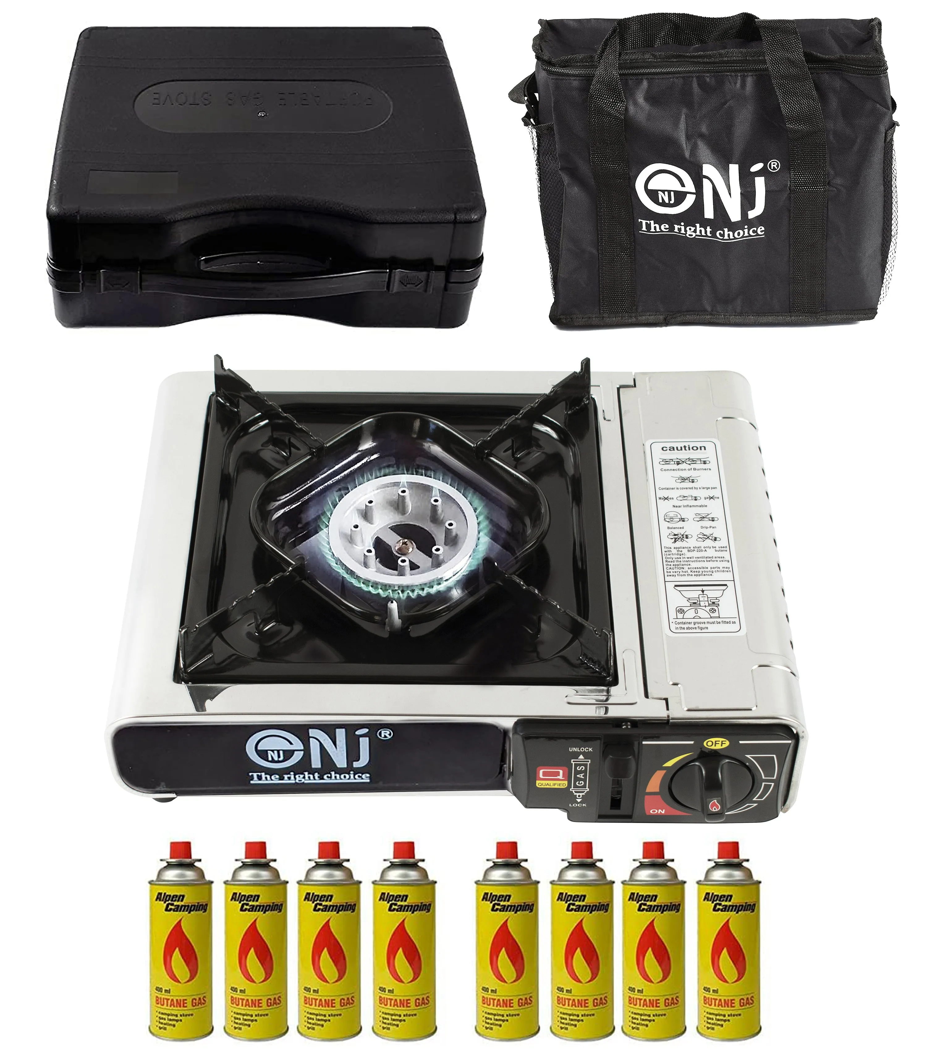 NJ-500 Portable Camping Gas Stove Single Burner Stainless Steel Outdoor