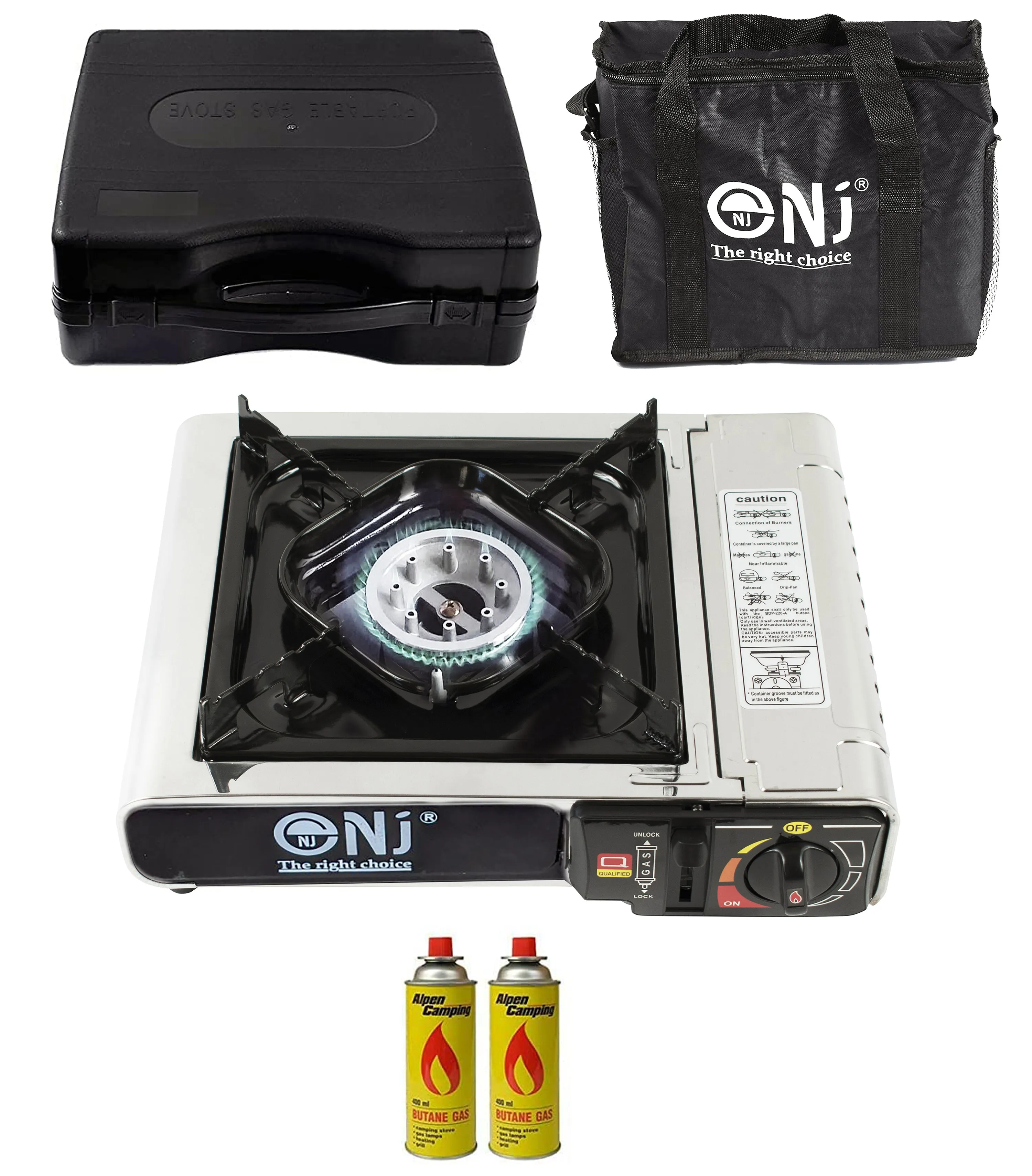NJ-500 Portable Camping Gas Stove Single Burner Stainless Steel Outdoor