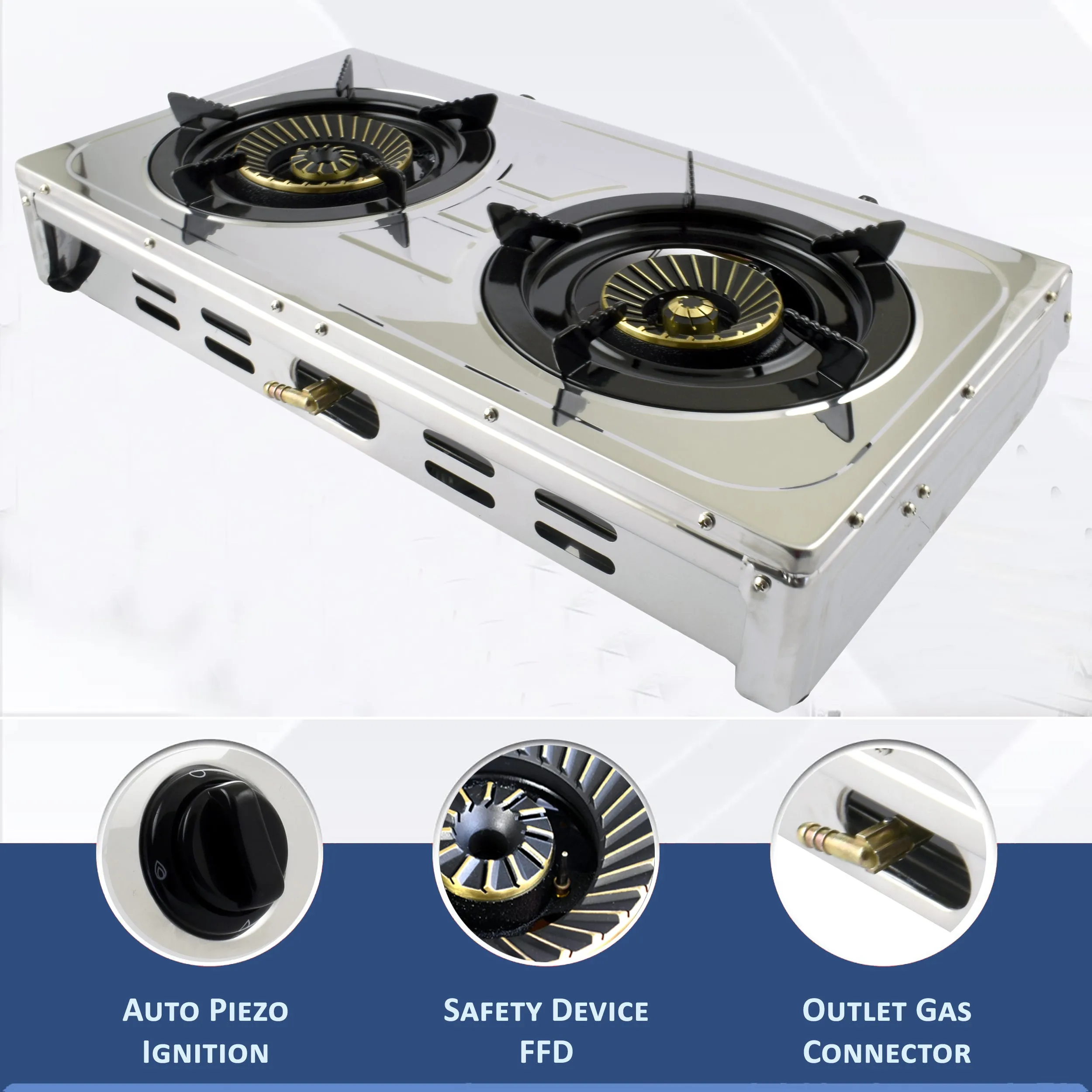 NJ-60SD Portable Double Gas Stove 60 cm