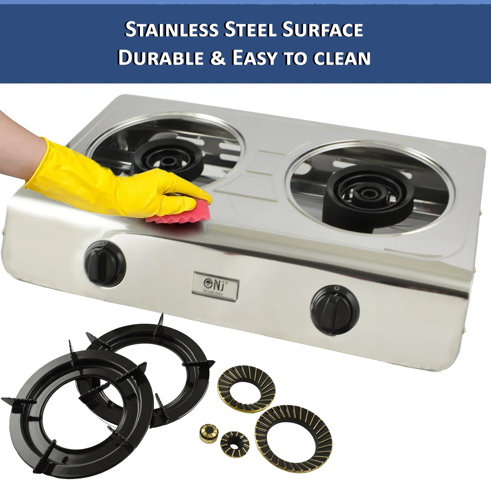 NJ-60SD Portable Double Gas Stove 60 cm