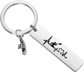 PLITI Kayaking Lover Gift Kayak Heartbeat Lifeline Keychain Outdoor Adventure Accessory