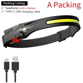 Portable LED Head Torch with Warning Light