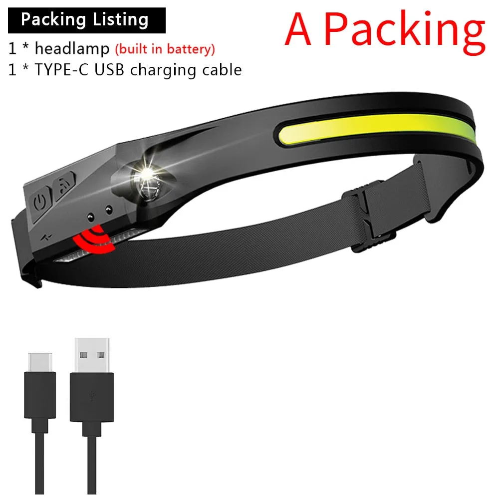 Portable LED Head Torch with Warning Light