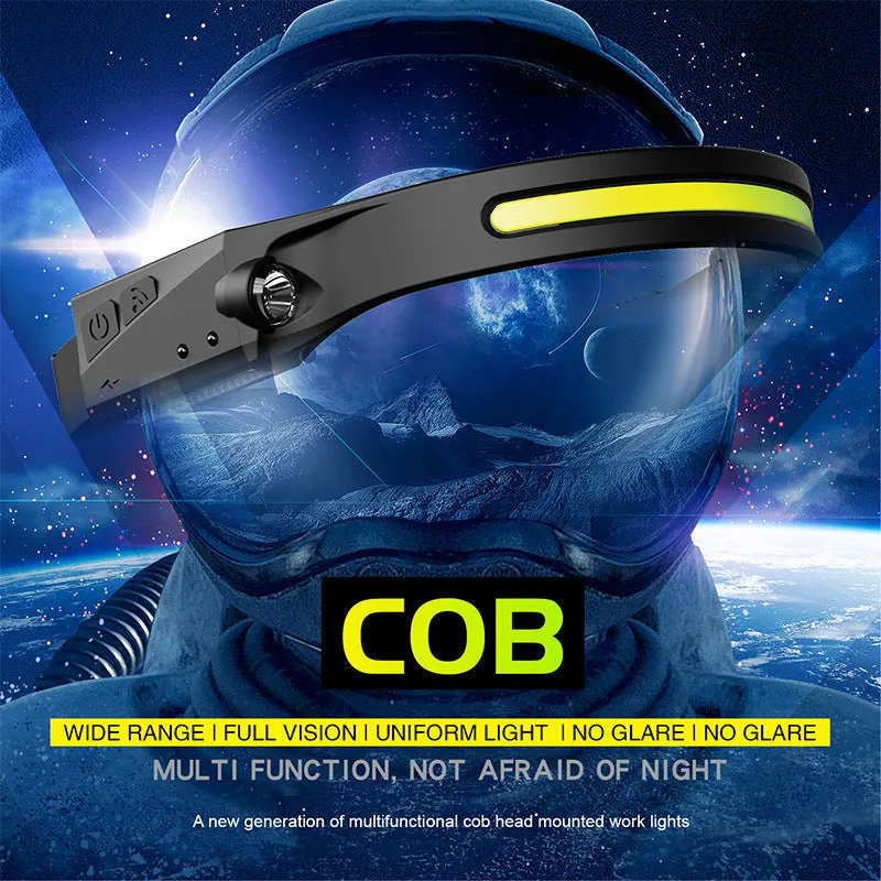 Portable LED Head Torch with Warning Light