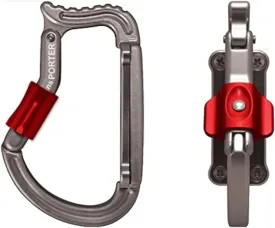 Rock Exotica Transporter Gear & Accessory Carabiner - Heavy Duty Tool Holder with Dual Push-Button Locking Gate for Climbing Harnesses  Made in The USA