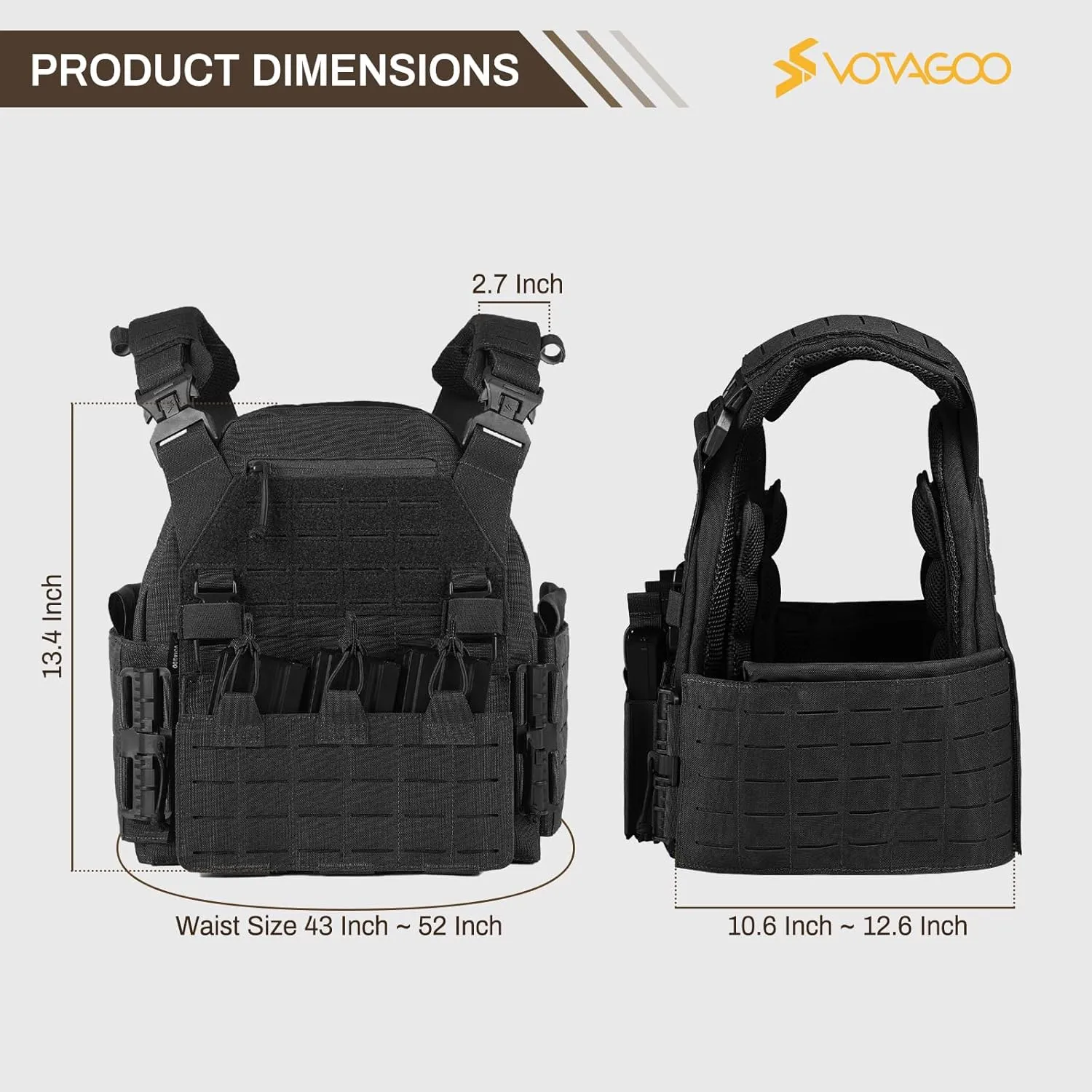 Tactical Vest Plate Carrier Military Airsoft Combat Training Gear Lightweight Quick Release Molle System