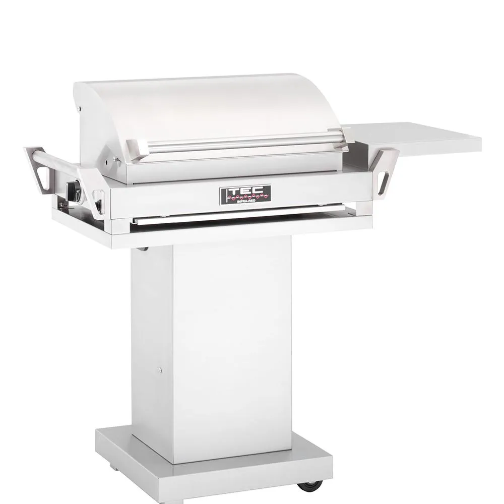 TEC G-Sport 36" Stainless Steel Portable Infrared Gas Grill with Pedestal & Side Shelf