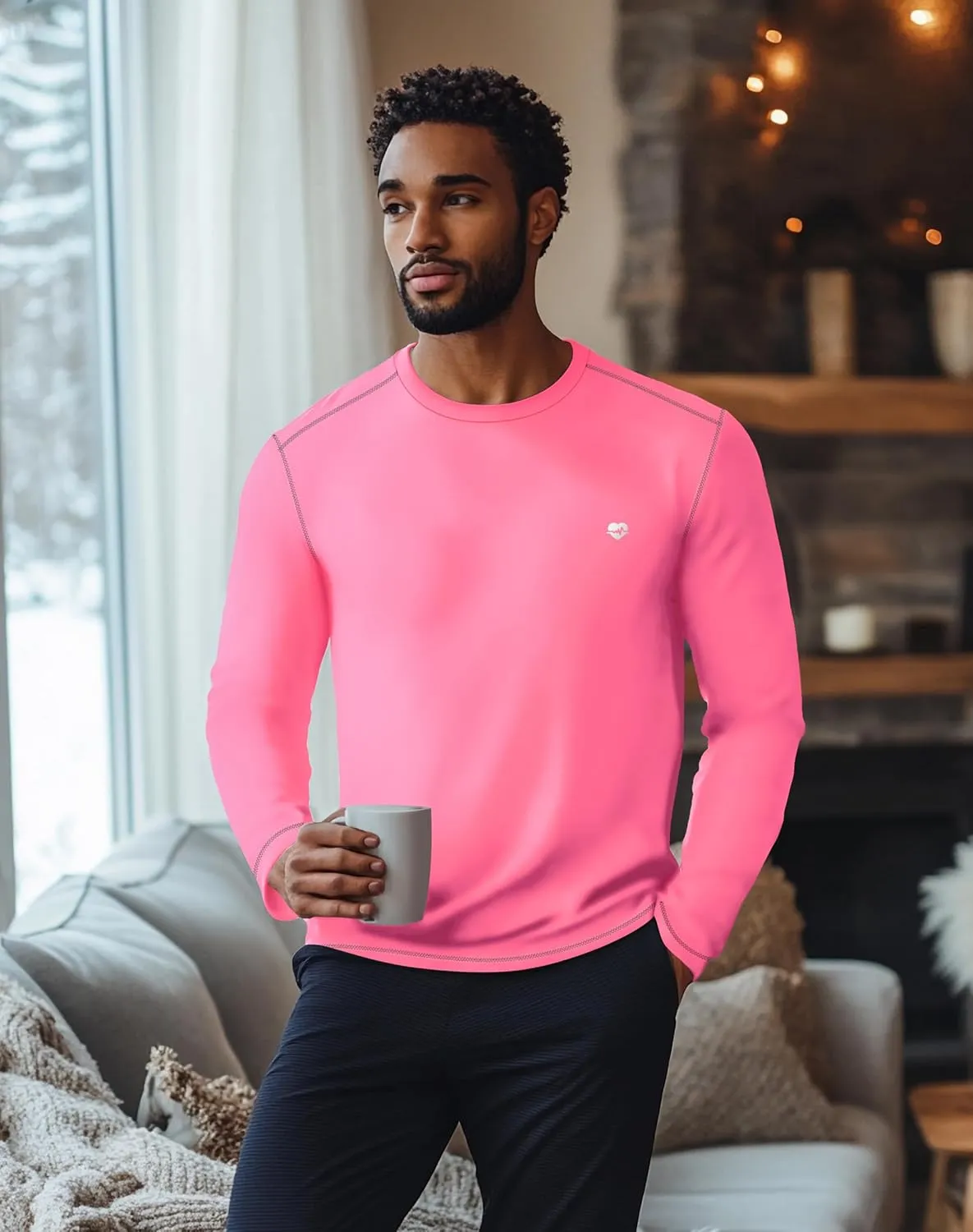 Zengjo Mens Baselayer Shirt Long Sleeve Athletic Running T Shirts Lightweight Undershirt