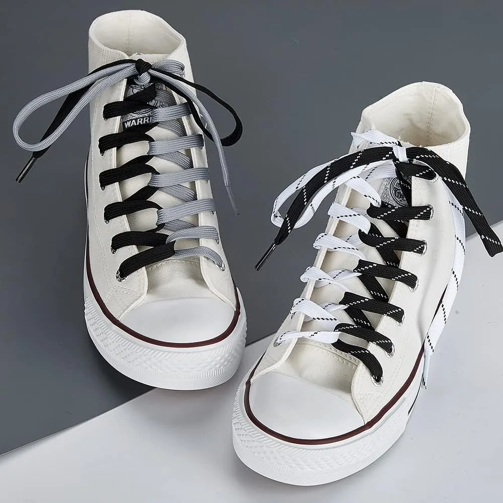 ZHENTOR 3 Pair Flat Shoe Laces for Sneakers, Shoelaces for Sneakers Athletic Running Shoes Boot Strings